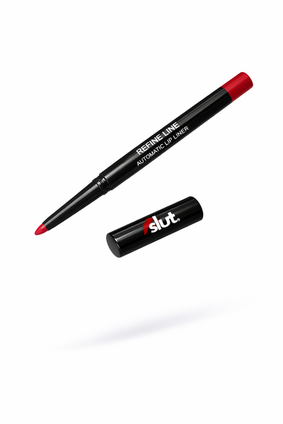 Lip liner with 'slut' branding on a white background